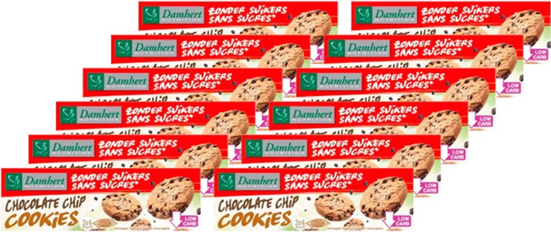Damhert Zonder Suikers Chocolate Chip Cookies 12x90g