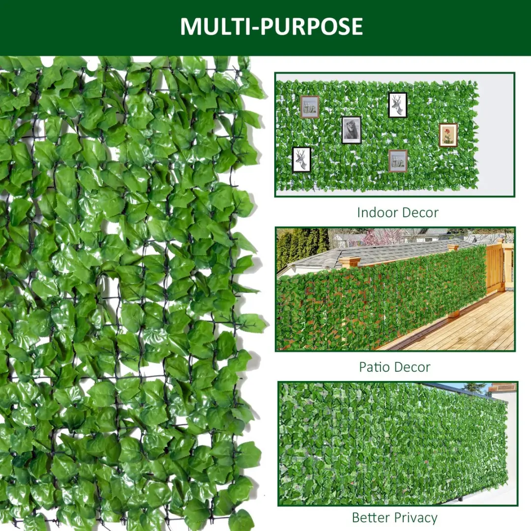 Outsunny Kunsthaag PE 300x100cm Lichtgroen - 2 Stuks - afbeelding 6 van 6