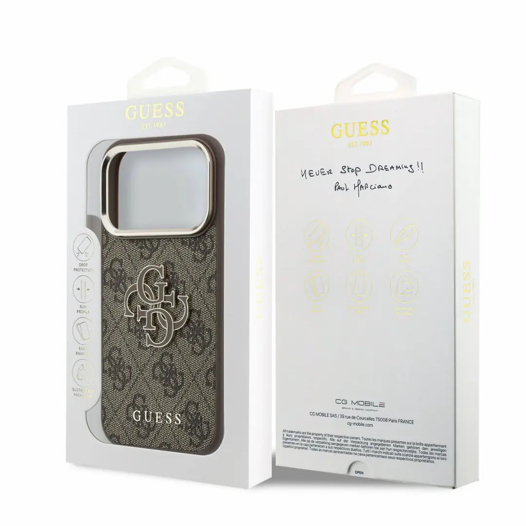 GUESS Hoesje iPhone 17/18 Pro Max - Kunstleer Bruin