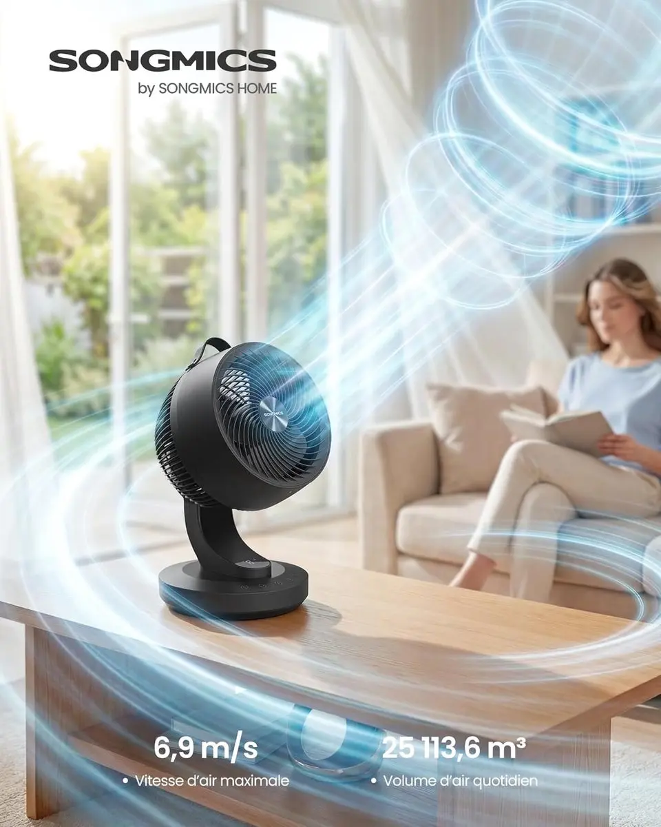Songmics XFC001B1EU Bureauventilator - 20 dB - 70° Oscillatie