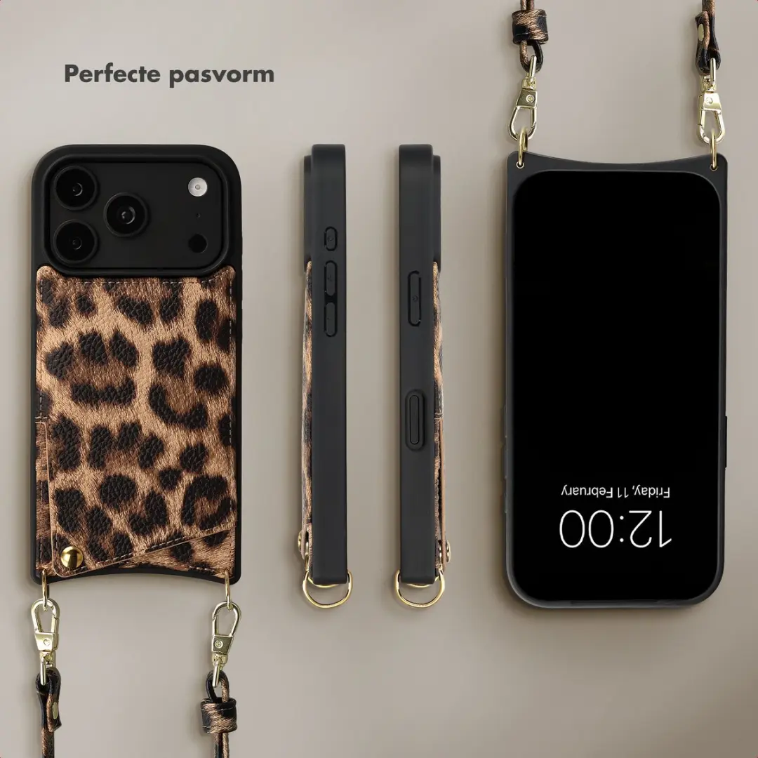 Selencia Hoesje iPhone 17 Pro Leopard - 2 Pasjes