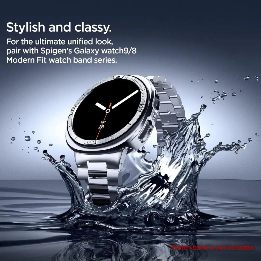Spigen Bezel Tune Pro Randbeschermer - Samsung Galaxy Watch 8/9 44mm - Zilver