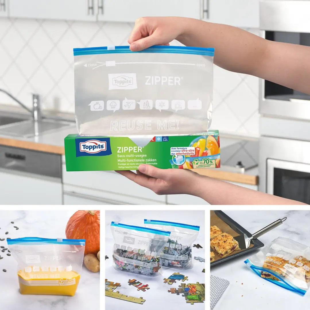 Toppits Ritssluiting Multifunctionele Zakken 3L - 8 Stuks