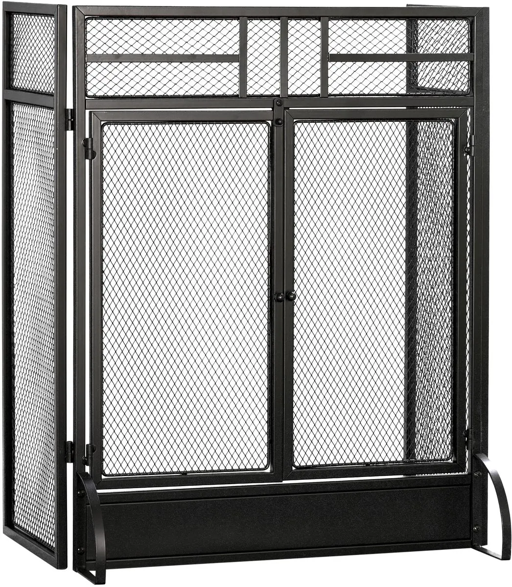 Homcom Haardscherm 120x79cm Zwart