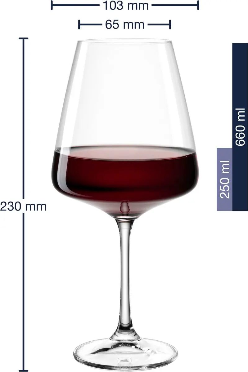 Leonardo Paladino Rode Wijnglazen 660ml - Set van 6