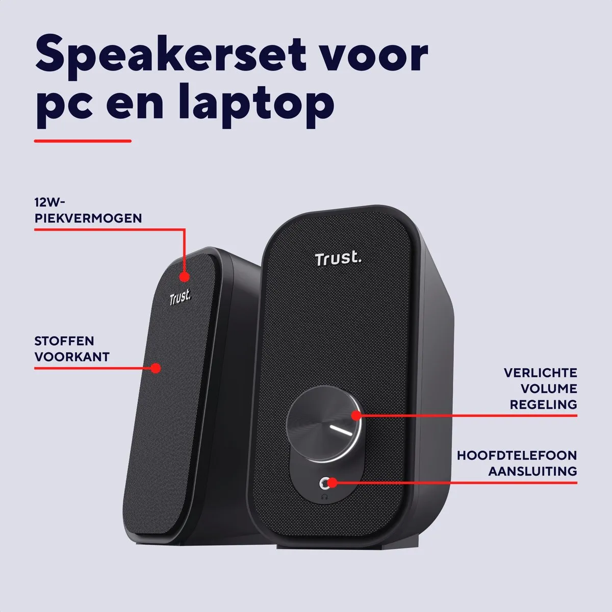 Trust Ador 2.0 – Luidsprekerset – Compact – USB-A Aansluiting – Zwart