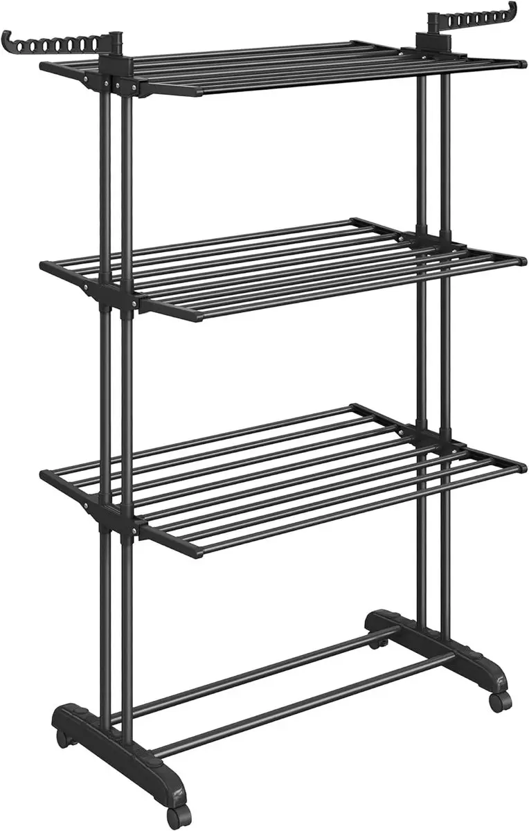 Songmics LLR701B01 Droogrek 4 Niveaus - 63,5x128x173cm - Inktzwart - afbeelding 2 van 6
