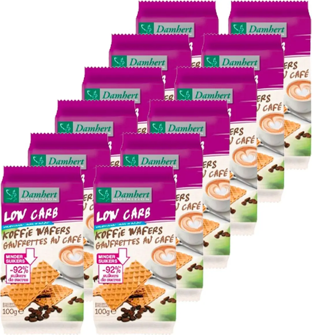 Damhert Minder Suikers Koffie Wafers 12x100g