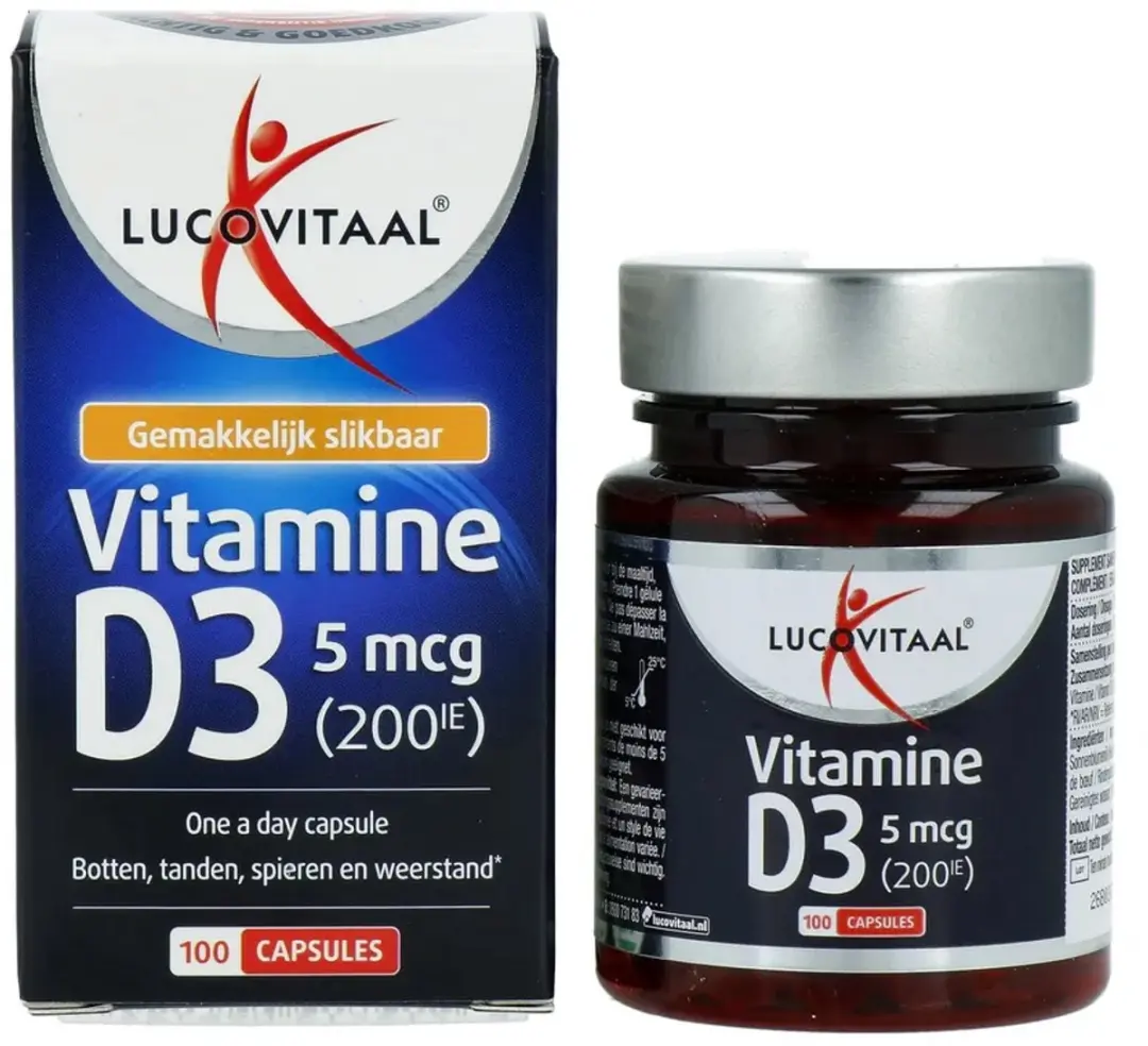 Lucovitaal Vitamine D3 5mcg Capsules - 100 Stuks