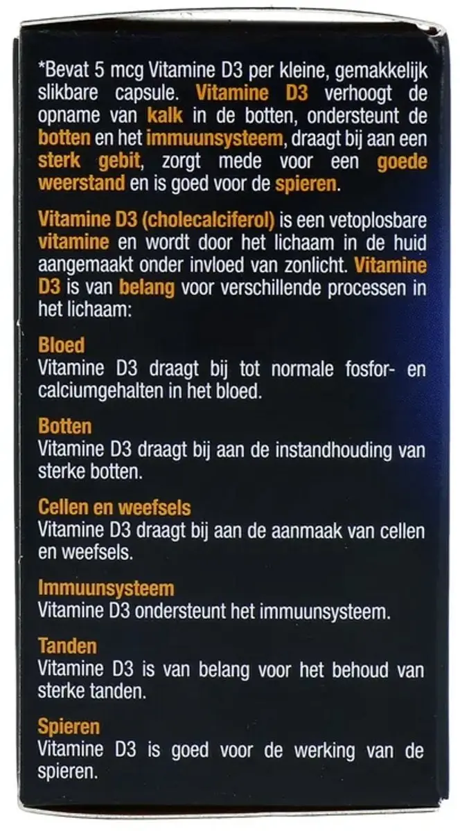 Lucovitaal Vitamine D3 5mcg Capsules - 100 Stuks