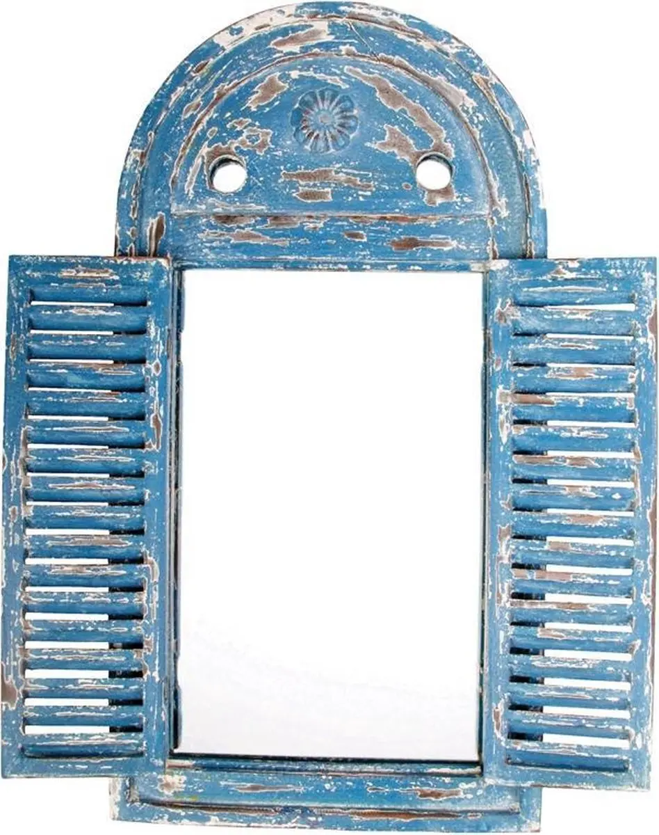 Esschert Design Tuinspiegel Luiken Verouderd Blauw 40x75cm