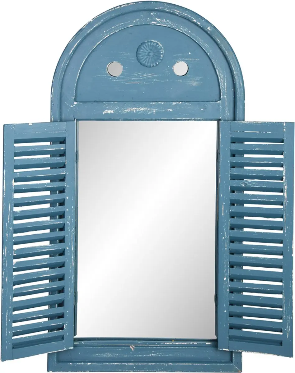 Esschert Design Tuinspiegel Luiken Verouderd Blauw 40x75cm