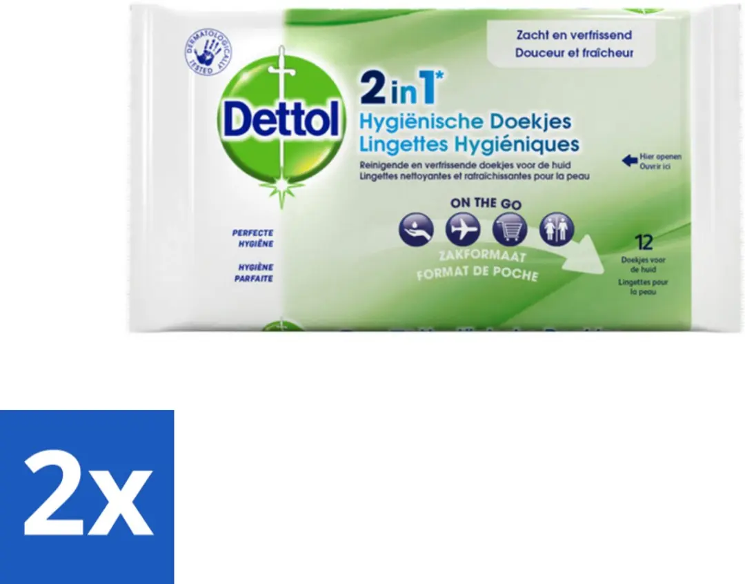Dettol Reinigingsdoekjes 2-in-1 On the Go