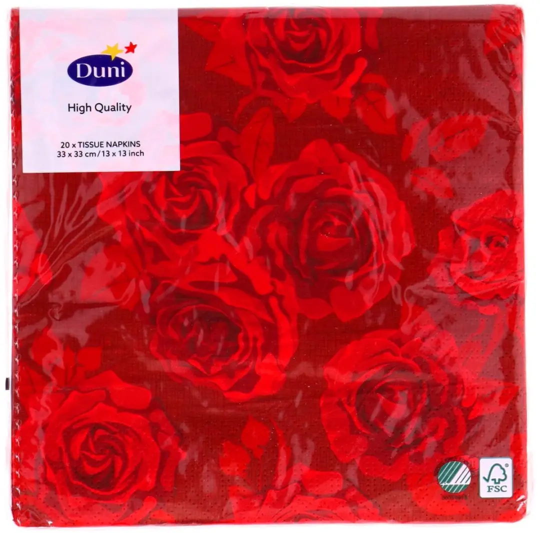 Duni Rich Roses Servetten 33x33cm