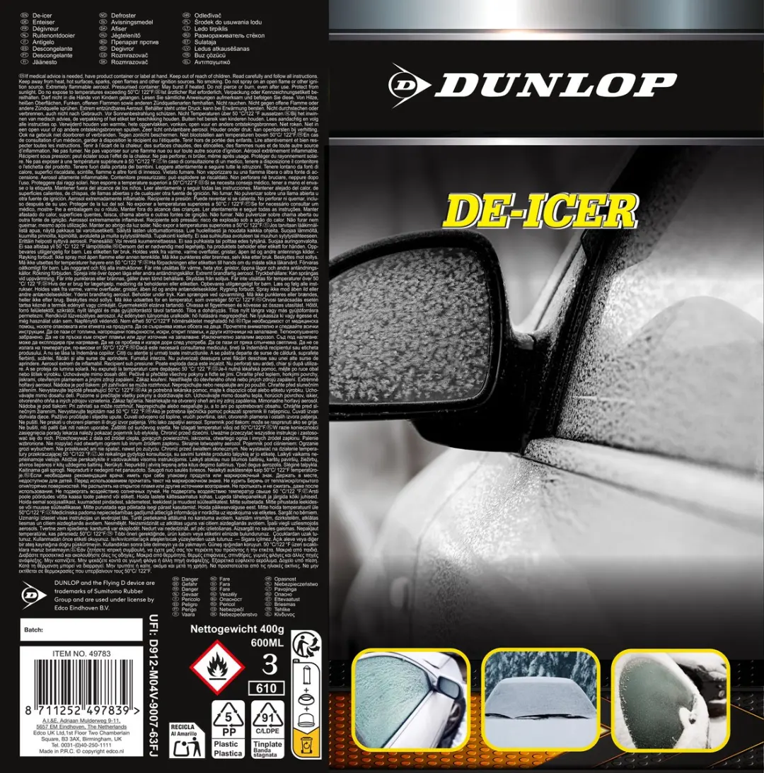 Dunlop Ruitenontdooier 600ml