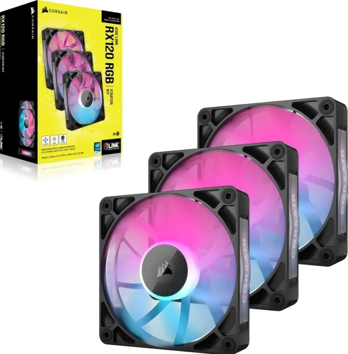 Corsair iCUE LINK RX120 RGB Ventilator 12cm - 3 Stuks