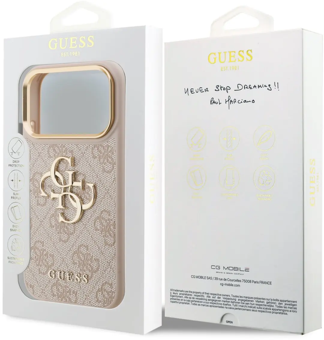 GUESS Hoesje iPhone 17/18 Pro - Kunstleer Roze - MPN 15219
