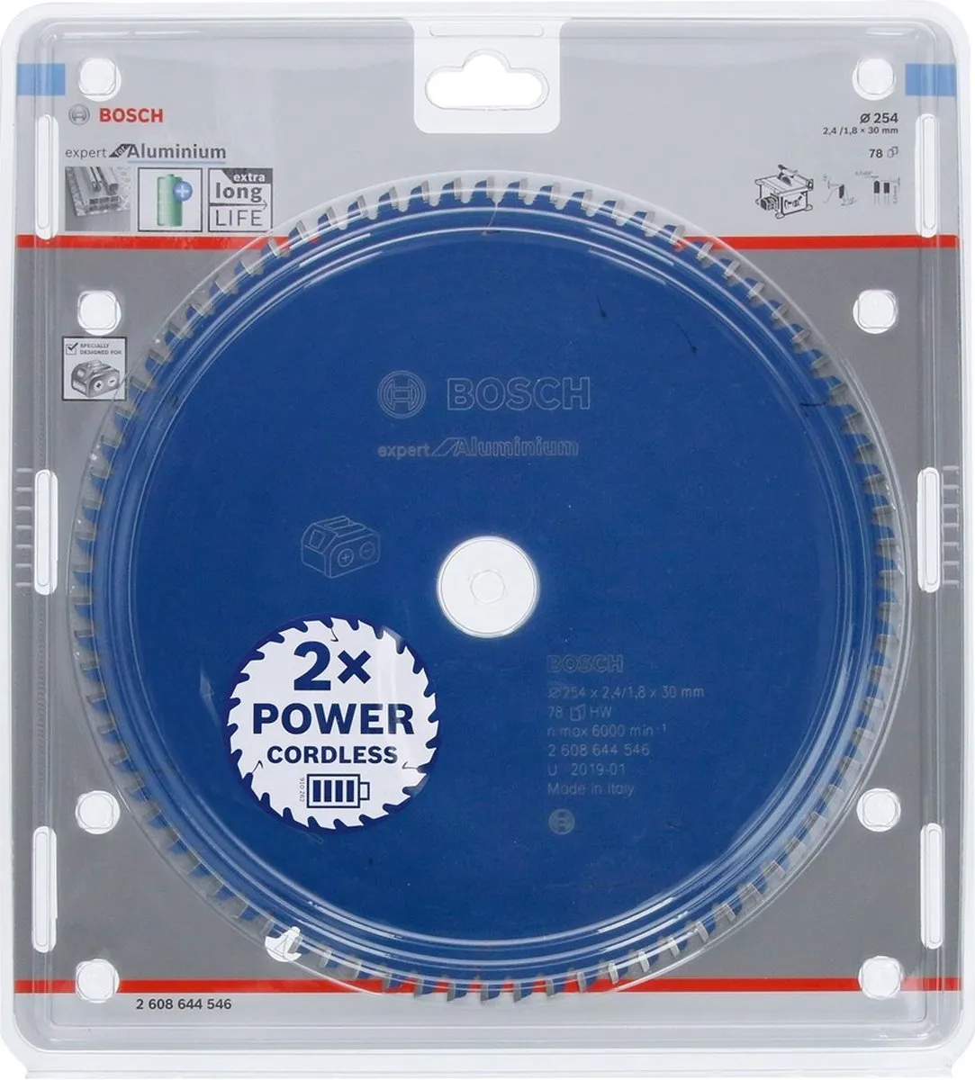 Bosch Expert Cirkelzaagblad 254mm 78T - Aluminium - afbeelding 4 van 6