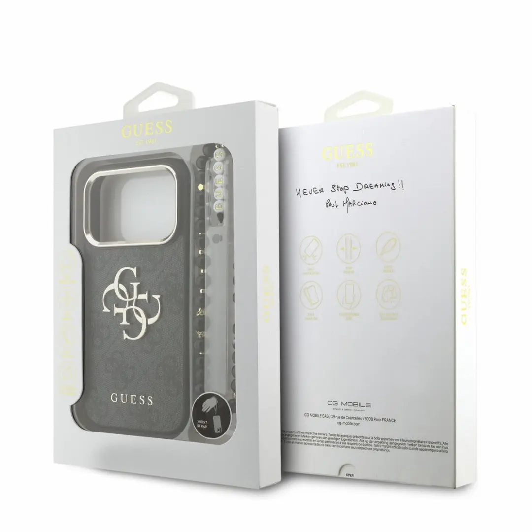 GUESS Backcover 15230 - iPhone 17/18 Pro - Polsband - Zwart