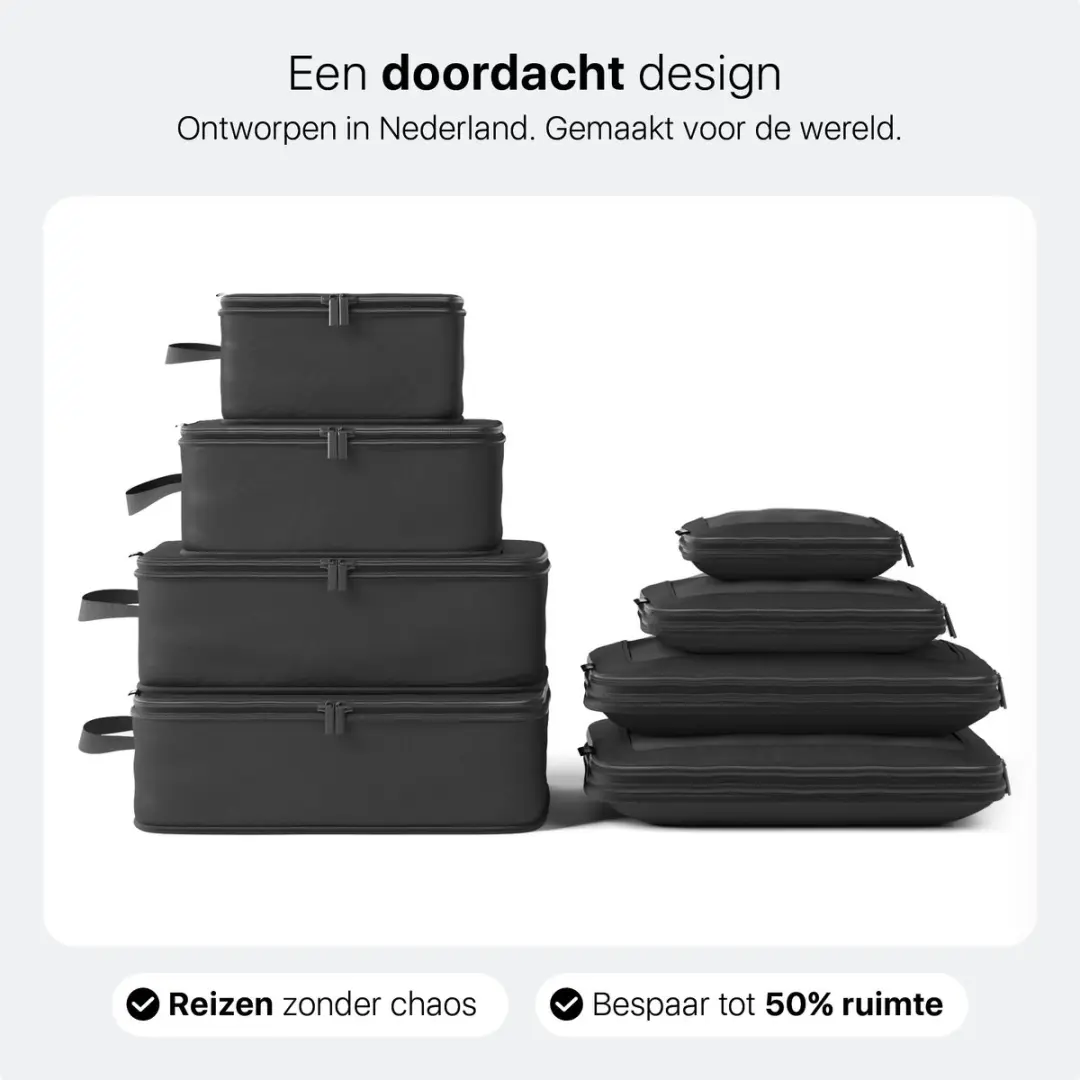 ONYX Compressie Packing Cubes 7-delig - Zwart - afbeelding 6 van 6