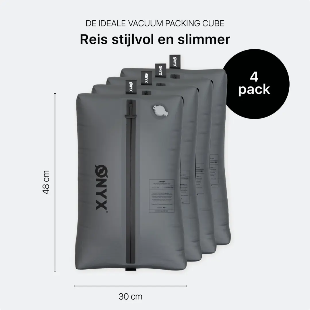 ONYX Aircube Vacuüm Compressiezakken 4 Stuks - Grijs - afbeelding 3 van 6
