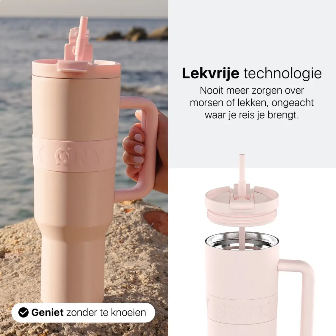 ONYX Drinkfles met Rietje 1L - Candy Pink