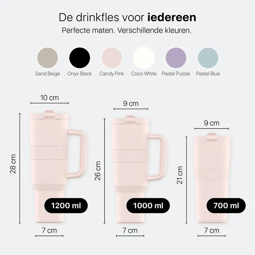 ONYX Drinkfles met Rietje 1L - Candy Pink