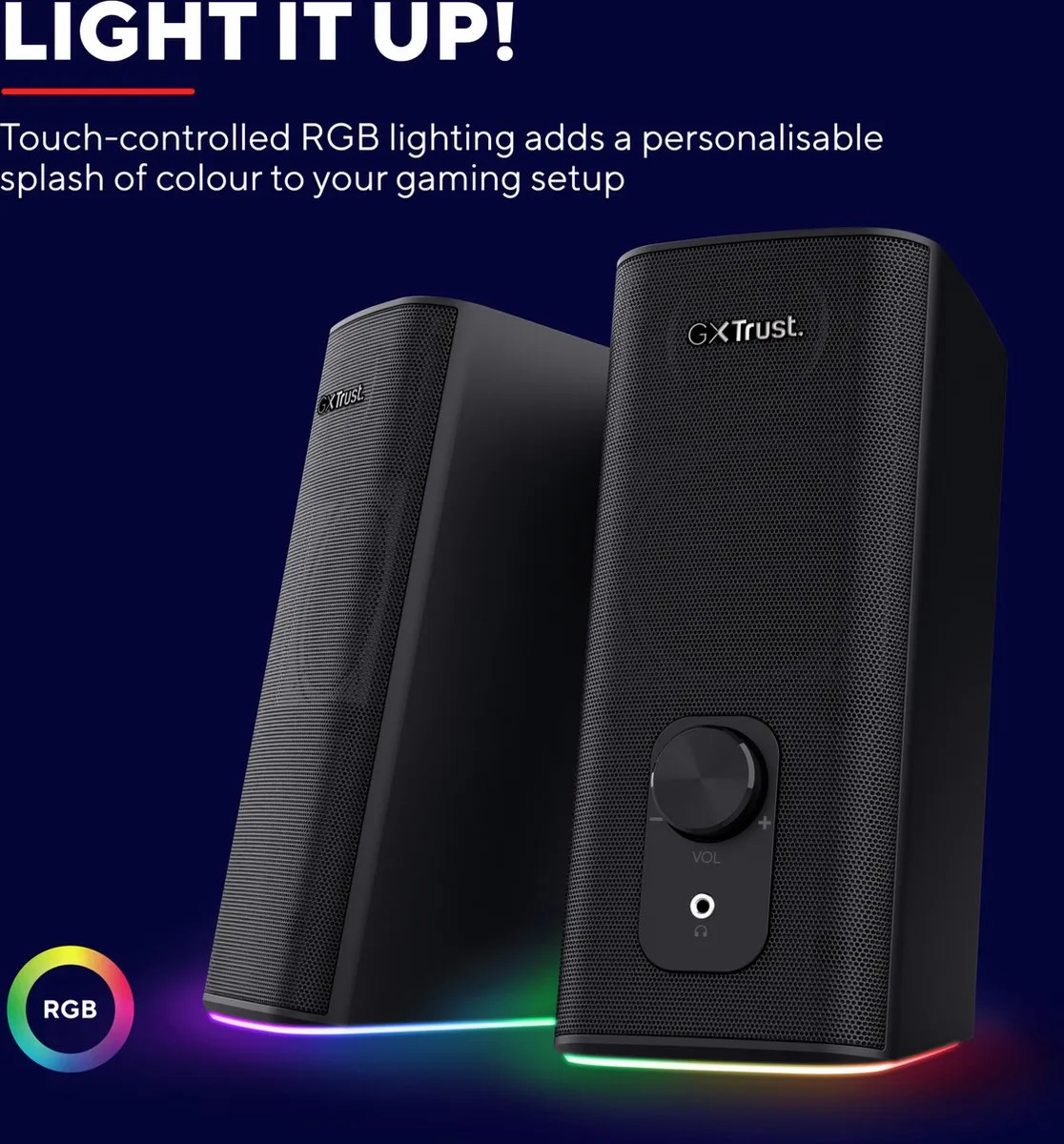 Trust GXT 612 Cetic PC Speakers - 18W - RGB - Zwart