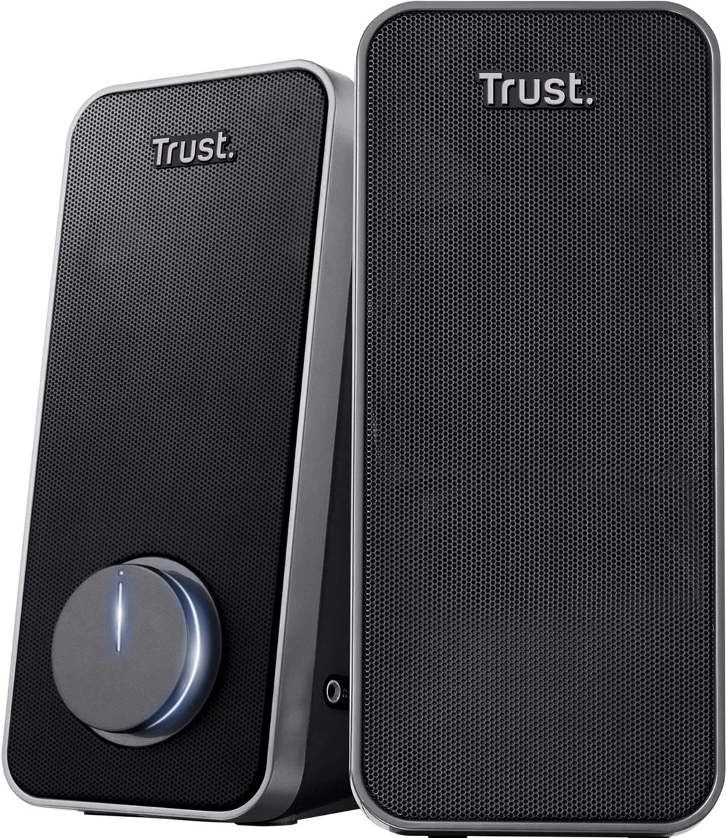 Trust Arys 2.0 PC Luidsprekerset - 2.0 Luidsprekers – USB Luidsprekers – Luidsprekers met USB – 14 W RMS – Zwart