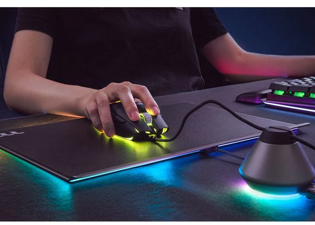 Thermaltake Argent MP1 RGB Game-muismat - Zwart/Titanium