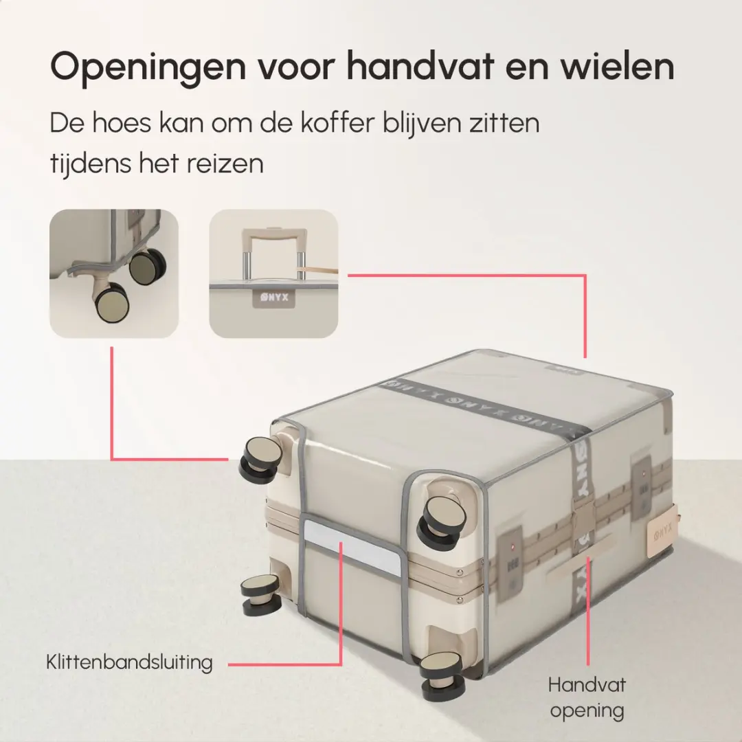 ONYX Kofferhoes 65L - 28x46x67cm - Transparant - afbeelding 3 van 5