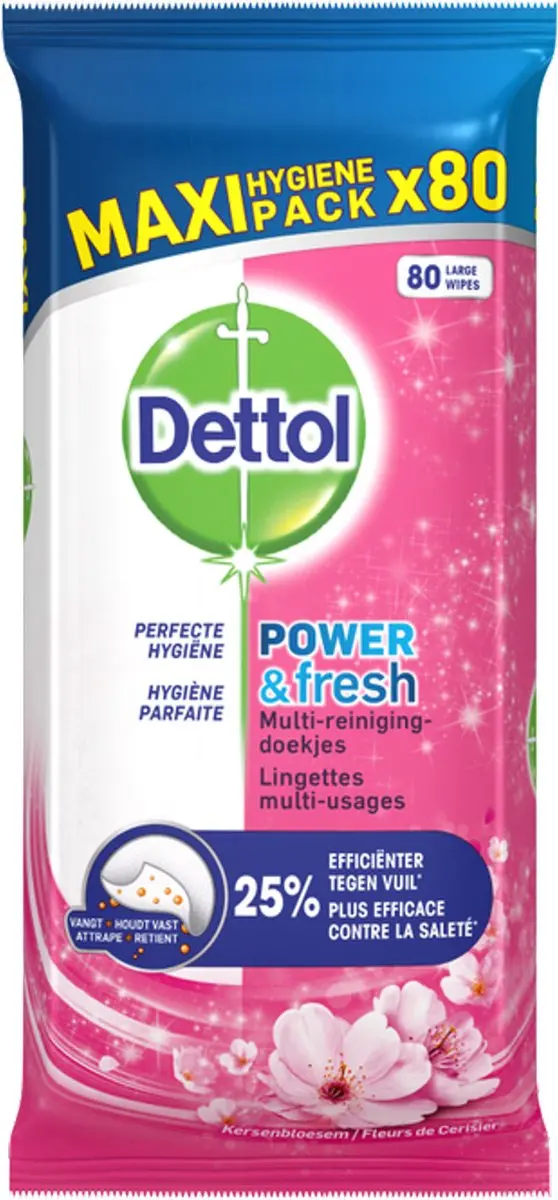 Dettol Schoonmaakdoekjes Power & Fresh Kersenbloesem