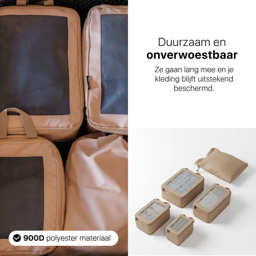 ONYX Compressie Packing Cubes 5-delig - Beige - afbeelding 5 van 6