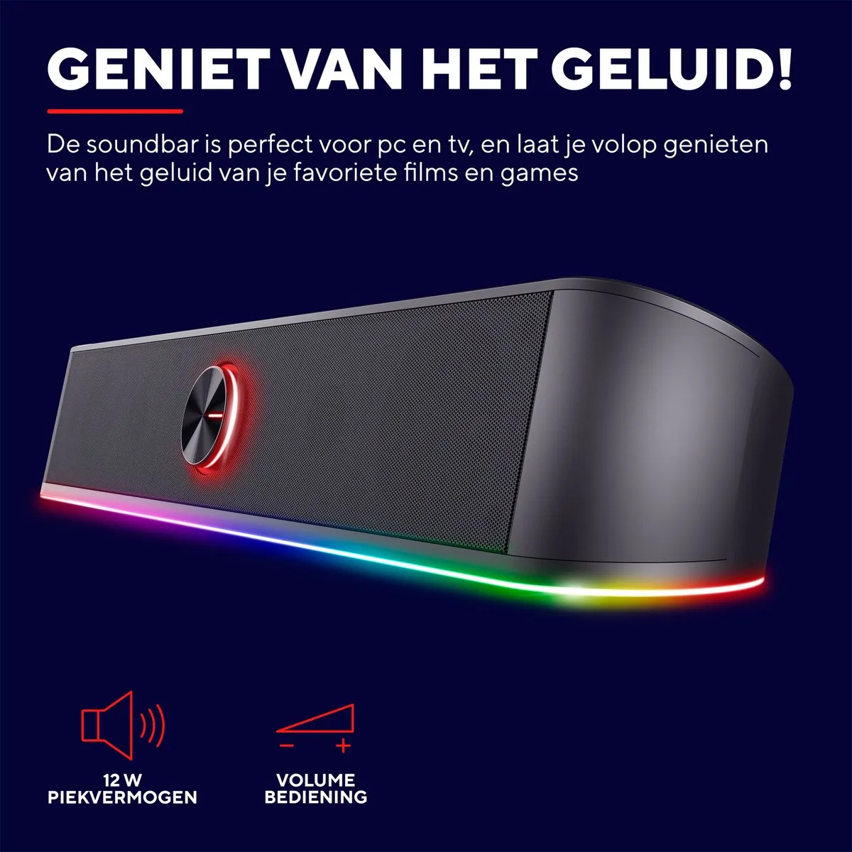 Trust GXT 619 Thorne Soundbar - 12W - RGB Zwart
