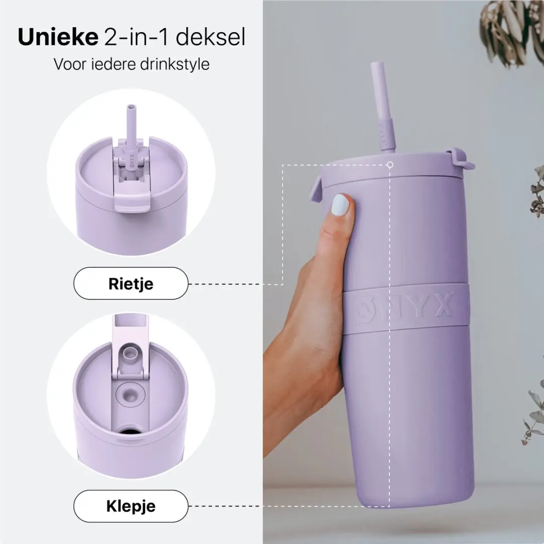 ONYX Drinkfles met Rietje 700ml - Pastel Purple