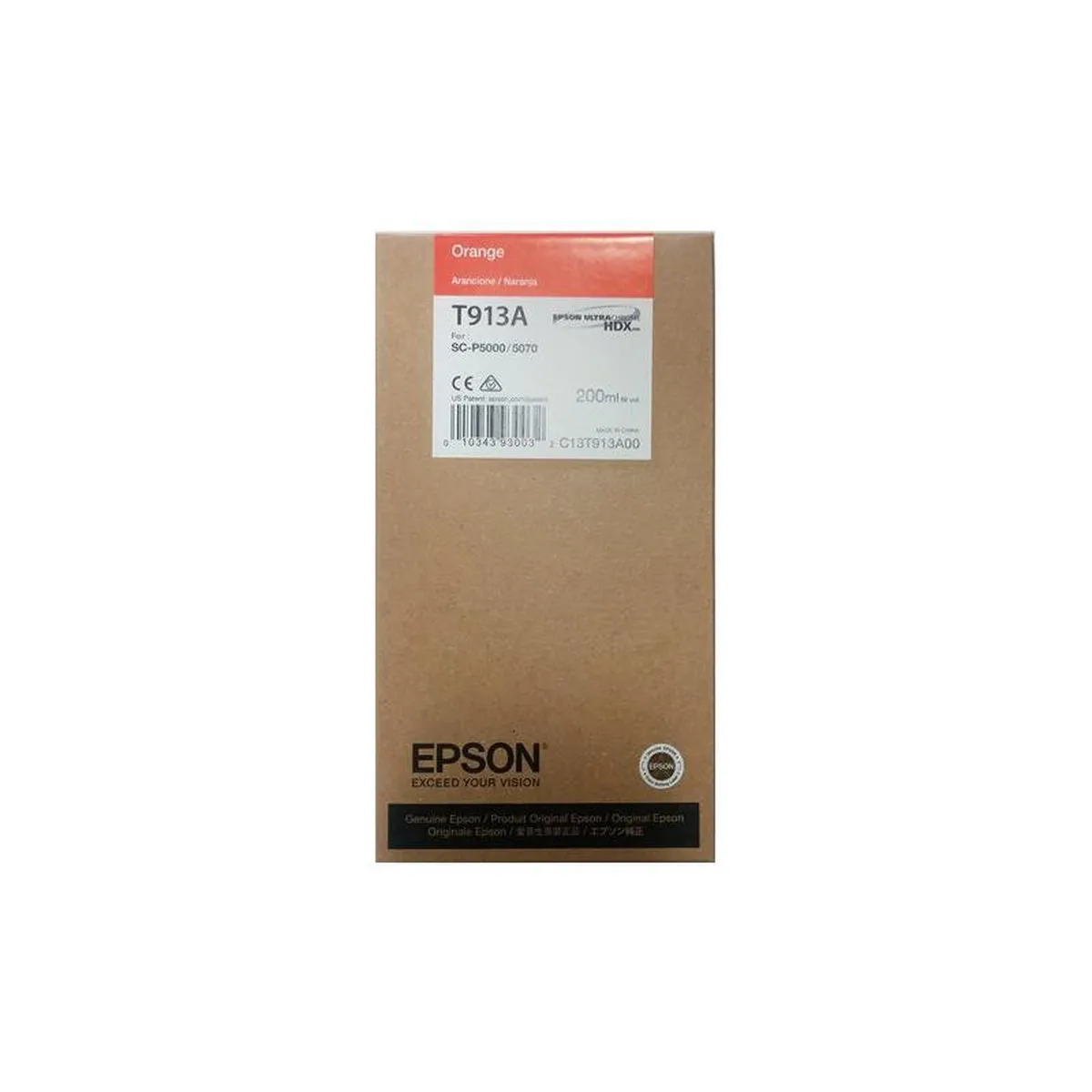 Epson C13T913A00 Oranje Inktcartridge 200ml
