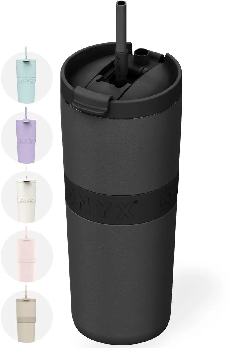 ONYX Drinkfles met Rietje 700ml - Onyx Black