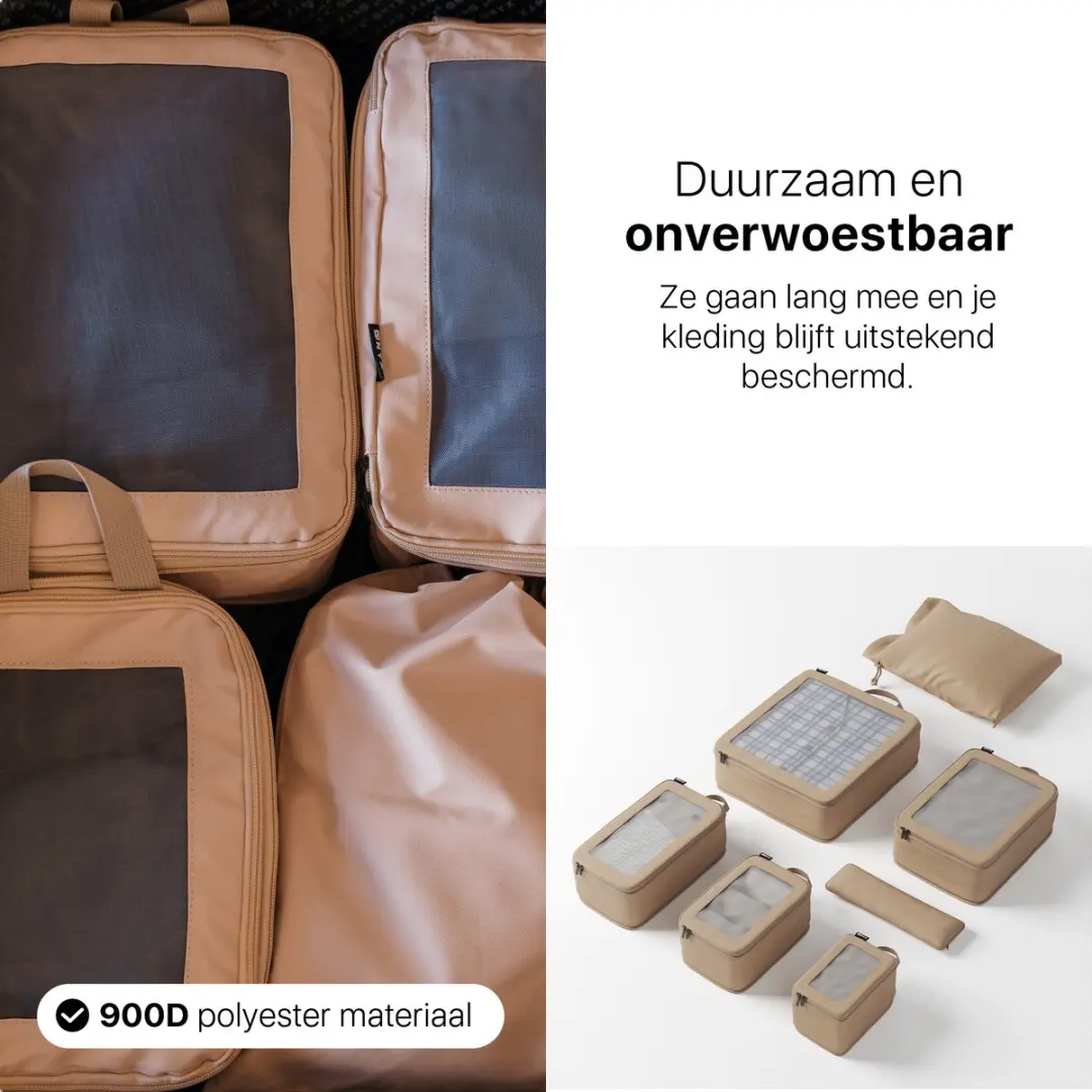 ONYX Compressie Packing Cubes 7-delig - Beige - afbeelding 6 van 6