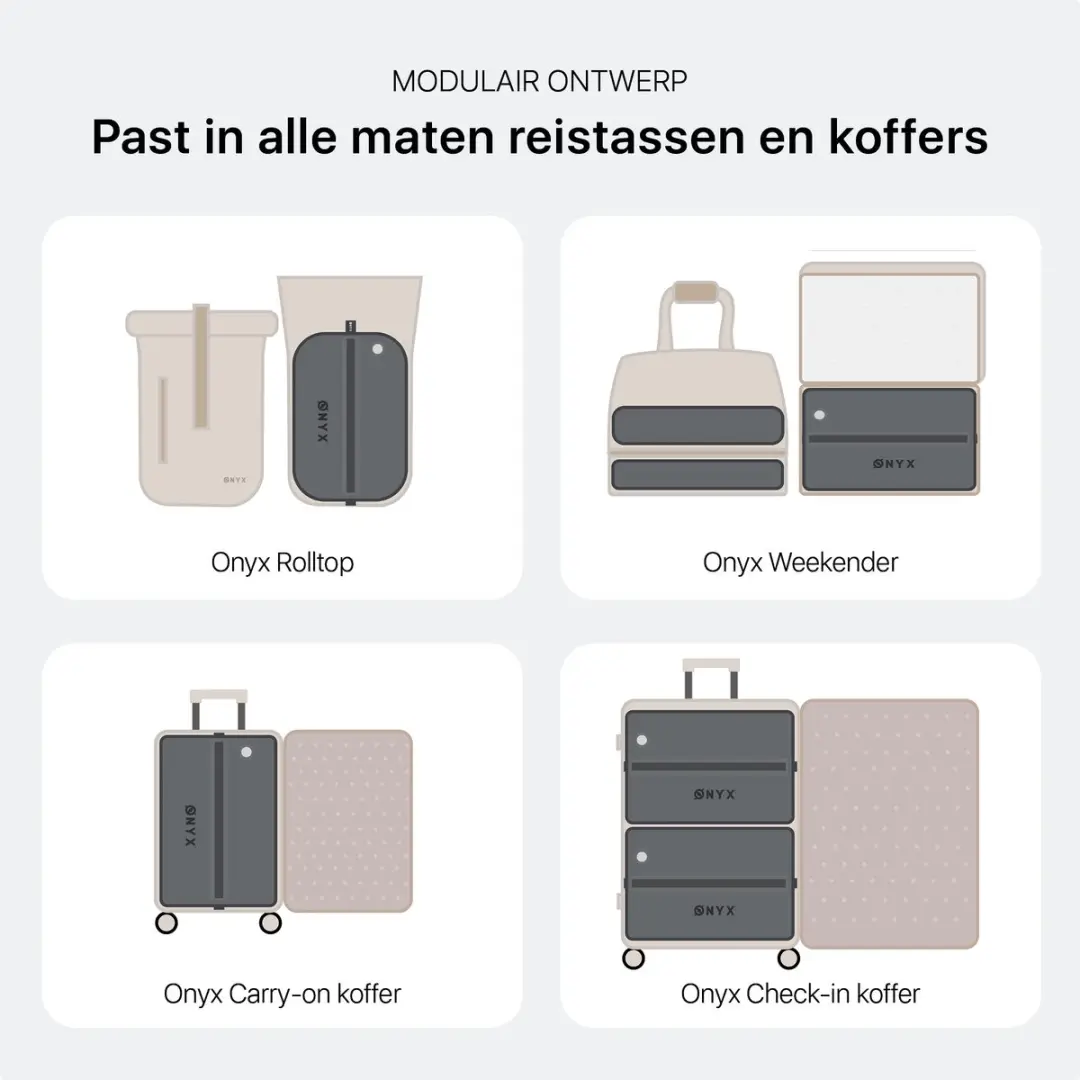 ONYX Aircube Vacuüm Compressie Cubes 2 Stuks - Grijs - afbeelding 4 van 6