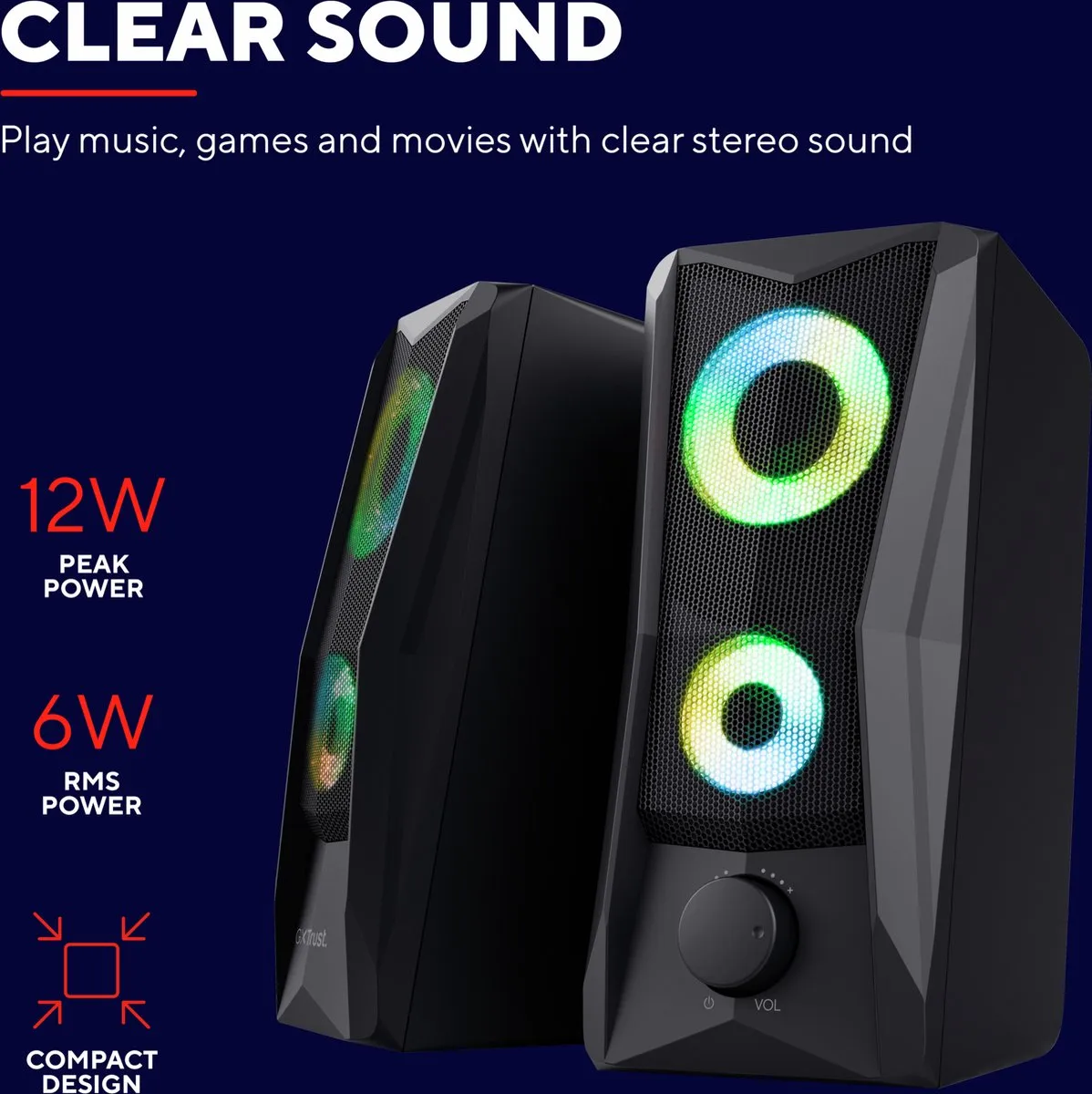 Trust GXT 606 Javv Speakerset 2.0 - 12W - Zwart