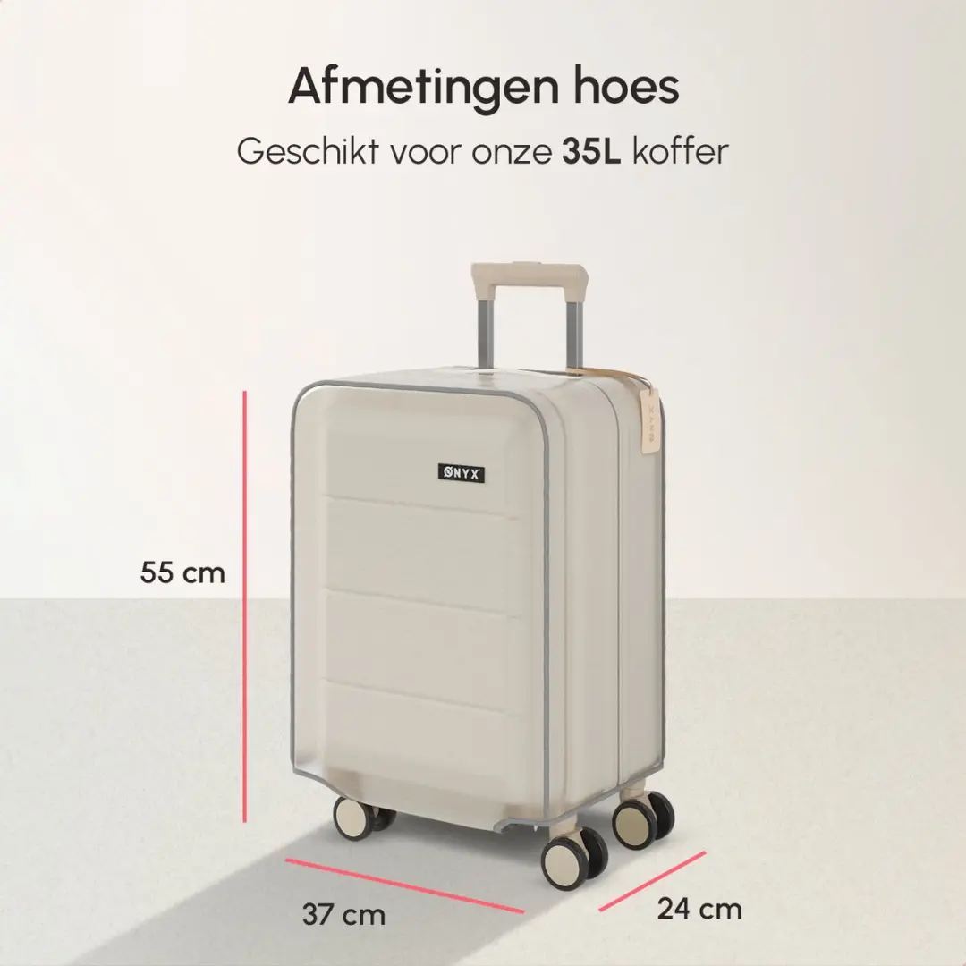 ONYX Kofferhoes 35L - 24x37x55cm - Transparant - afbeelding 5 van 5