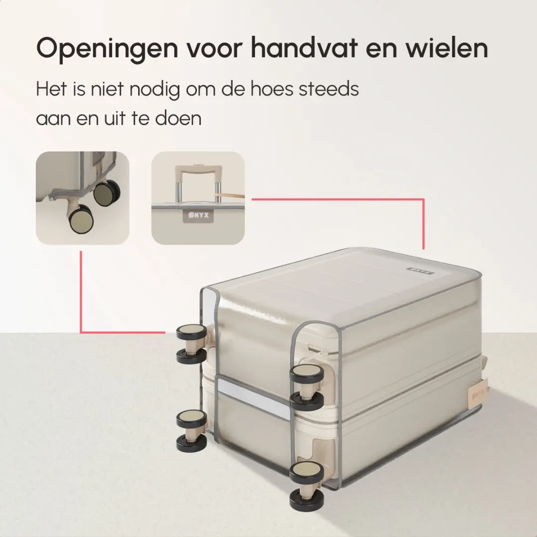 ONYX Kofferhoes 35L - 24x37x55cm - Transparant - afbeelding 4 van 5
