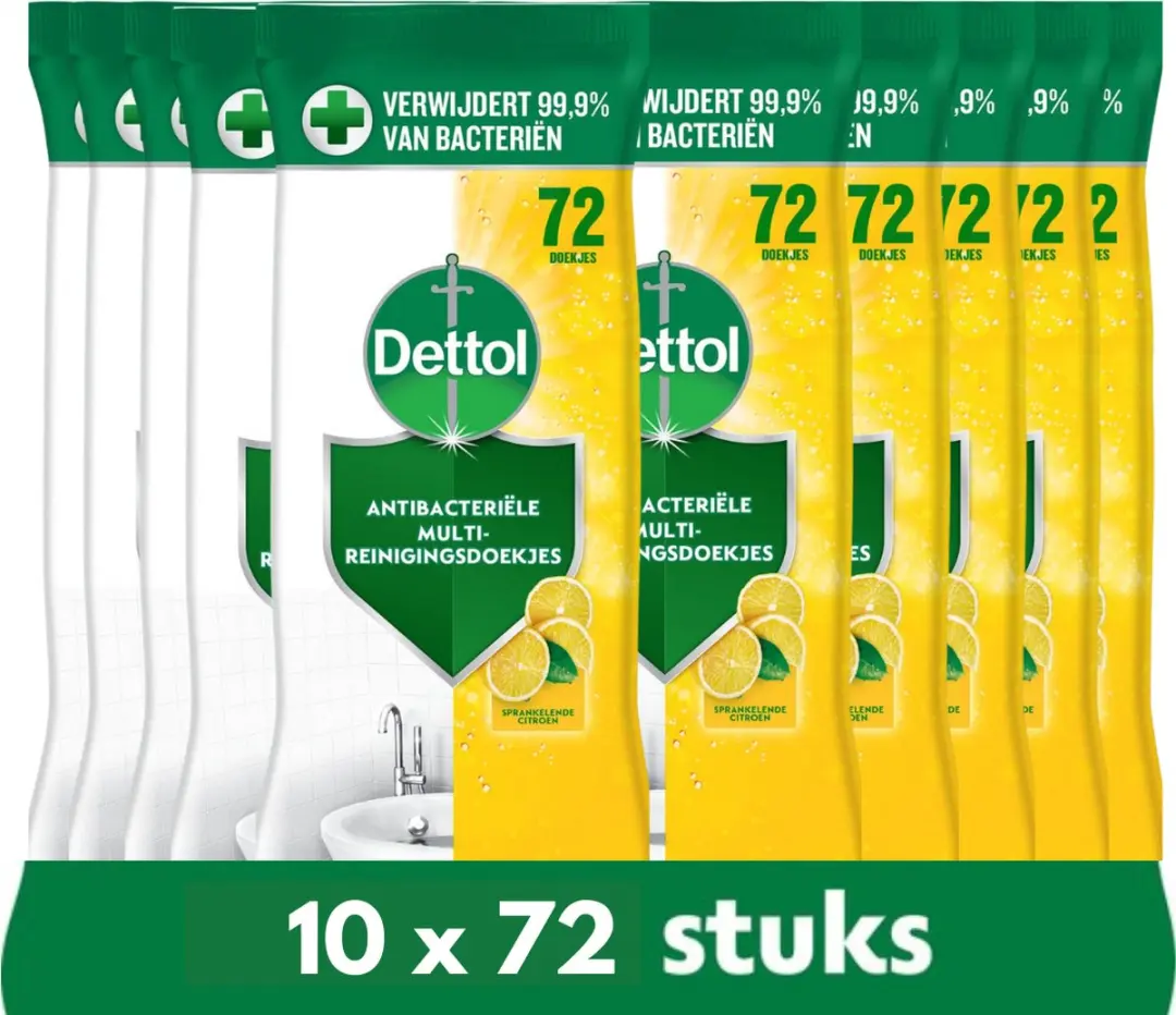 Dettol Doekjes Power & Fresh Citrus - 720 Stuks (10x72)