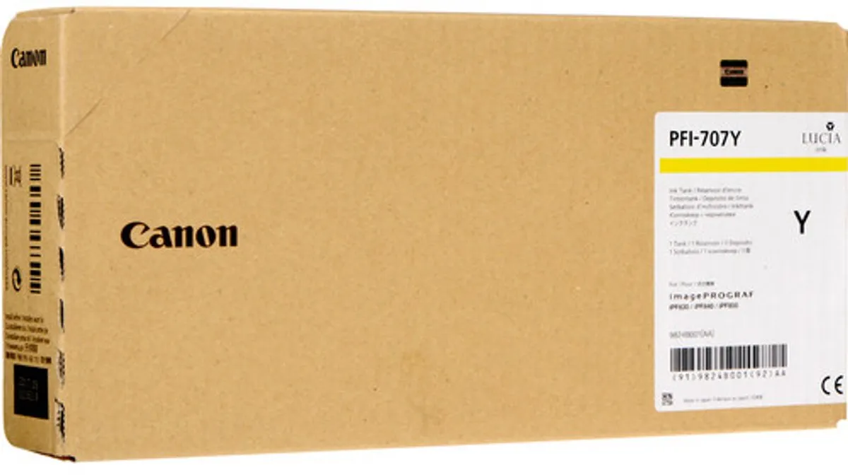 Canon PFI-707Y Inktcartridge Geel - 700ml
