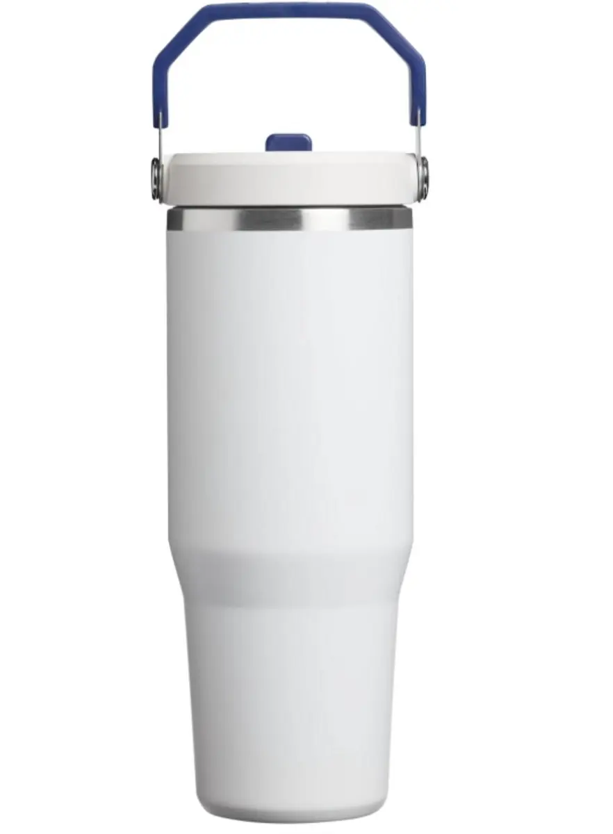 Stanley IceFlow 2.0 Flip Straw Tumbler 30 oz - 0.89L - Wit/Dark Blue