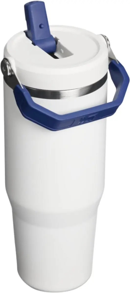 Stanley IceFlow 2.0 Flip Straw Tumbler 30 oz - 0.89L - Wit/Dark Blue