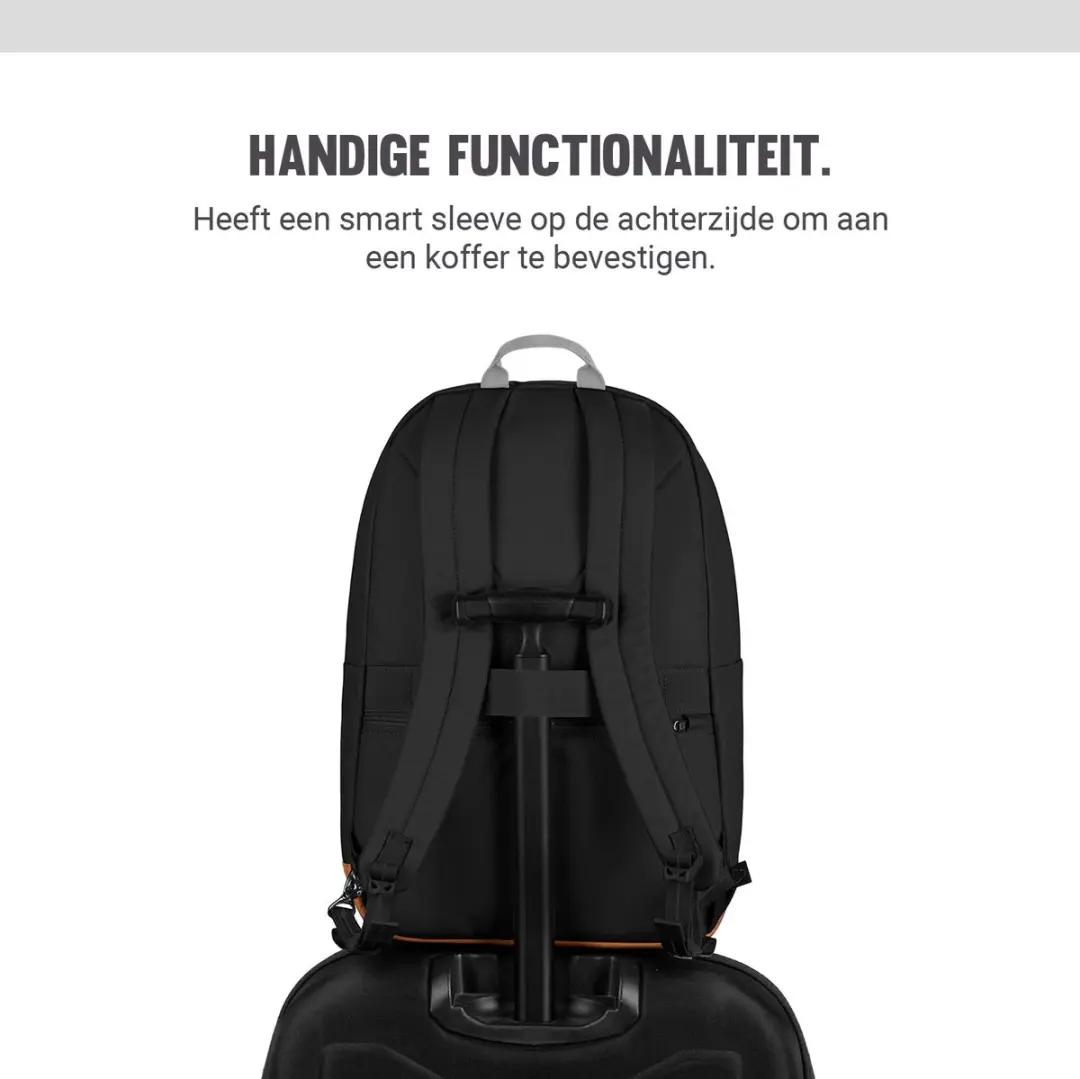 Pacsafe GO Rugzak 25L - Laptop 15 inch - Jet Black