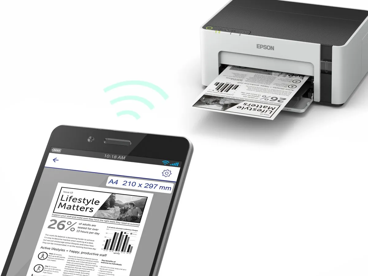 Epson EcoTank M1120 C11CG96403 Inkjetprinter - A4 - 25ppm - Zwart/Wit