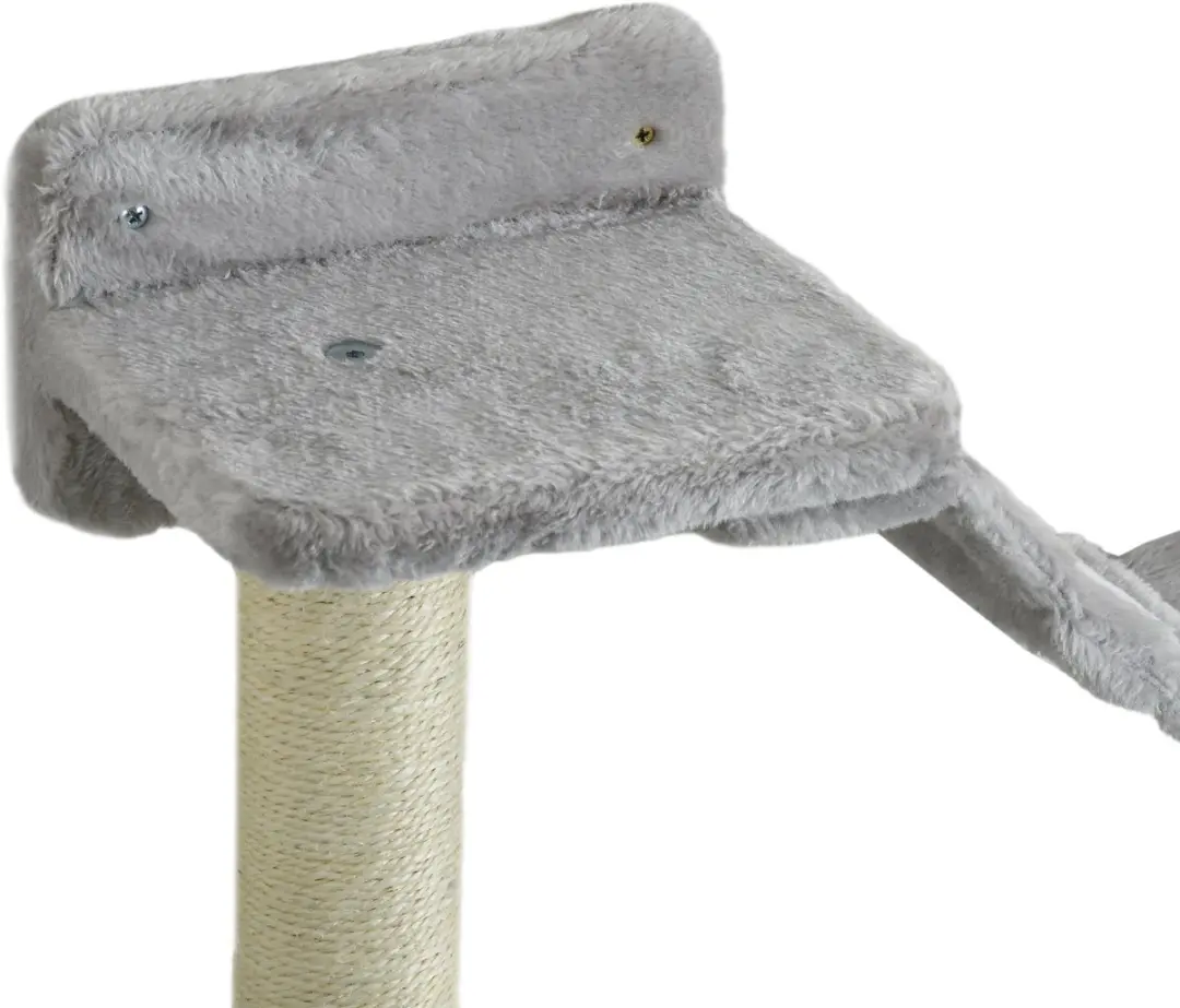 Pawhut Hangende Kattenplankset - 84,5 x 19 x 54cm - Grijs