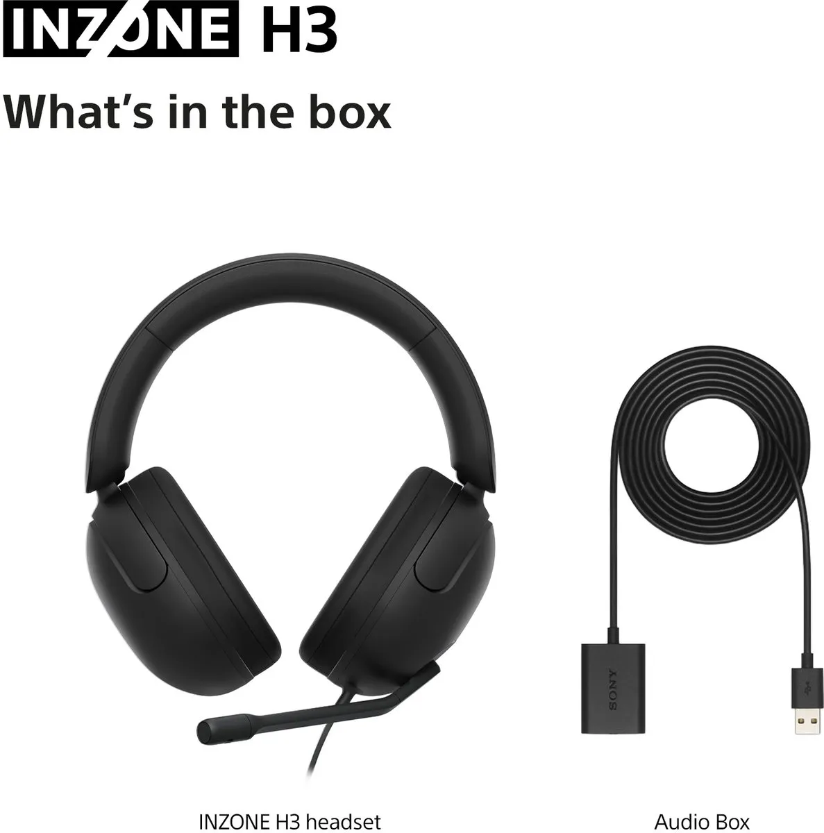 Sony INZONE H3 MDRG300B Gaming Headset - 40mm - Zwart